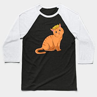 Sweet, cute cat princess with crown. Baseball T-Shirt